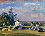 Sir Alfred James Munnings Gypsies On The Downs painting